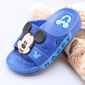 Disney Mickey Berniukams ir Mergaitėms Vaikų Šlepetės Vasarą Patalpose ir Lauke, Kūdikių Vonios kambarys Anti-slip Sandalai ir Šlepetės