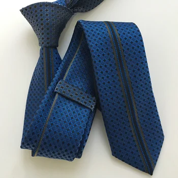 Dizaineris Vyrų Skydelis Plonas Kaklaraištis Aukštos Kokybės Mėlynos Spalvos Mikropluošto Necktie