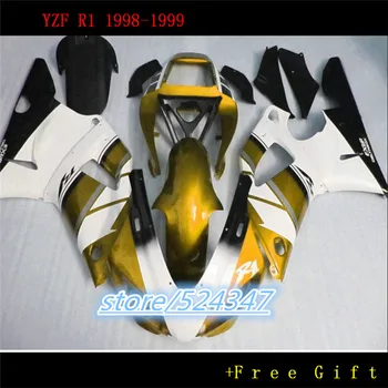Ei-Custom nemokamai motociklo rasės purvasargiai komplektas 1998 1999 YZF R1 98 99 YZFR1 YZF1000 balta oranžinė lauktuvės rinkiniai Yamaha