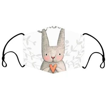 Ekrano užsklandą masque šalikas Easter Bunny Atostogų Kvėpuojantis 3D Atspausdintas Medvilnės Kaukė Su Daugkartinio naudojimo Filtras 10PC mascarillas маска бандана