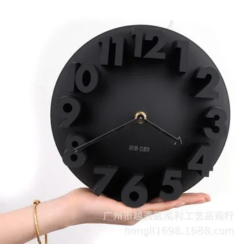 Europos stiliaus kūrybinė asmenybė mados paprasta trimatis 3D skaitmeninio kvarco sieninis laikrodis lanko formos žadintuvas LB92507