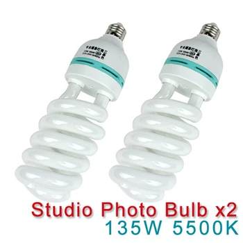 Foto Studija Energiją taupančias Lemputes 2vnt 135W Lempos 5500K Apšvietimo E27 Edison Foto Softbox Baltas apšvietimas