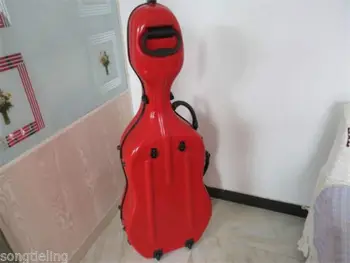 Geriausias raudona stiklo 3/4 violončelė hard case w/ wheells