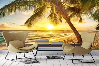 Gražus Coconut Beach View Kambarį, Miegamąjį, TV Foną, Sienos Tapetai HD Skaitmeninis Spausdinimas Drėgmės Sienos popieriaus