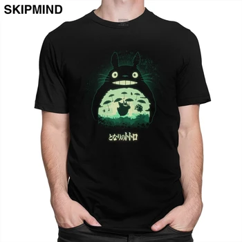 Gražus Men 's Mano Kaimynas Totoro T-shirt Trumpas Rankovėmis, Minkšta Medvilnė Tee Japonų Animacijos Hayao Miyazaki Marškinėlius Gerbėjai Drabužiai