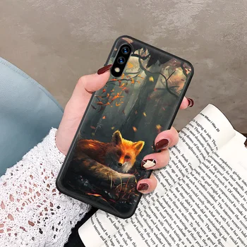 Gyvūnų fox laukinės Rudenį Telefoną Atveju Huawei Honor 6A 7A 7C 8 8A 8X 9X 9 10 10i 20 Lite Pro Žaisti black Padengti 3D Coque
