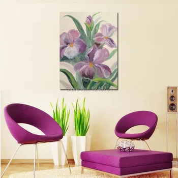 Handpainted sienų apdailai Iris gėlių tapybos violetinė gėlė nuotrauką drobė home art