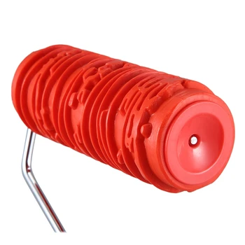 HLZS-6 Colių Dažymo Volelis su Rankena (Gumos Medienos Modelis Granuliuojant Knurling Įrankis Sienų Apdailai Raudona