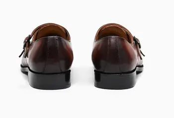 Italų Rankų darbo Oficialų Sagtis Vestuvių vyriški batai Paslysti ant Vienuolis, batai natūralios Odos Aikštėje pirštai Mados verslo Bateliai Vyrai