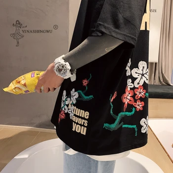 Japonų Stilius, Spausdinta trumparankoviai marškinėliai Kimonos Vyrų Atsitiktinis Negabaritinių Vasaros Harajuku Yukata Japonijos Vyrų Marškinėliai Azijos Kostiumas