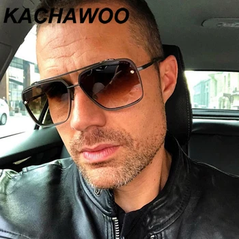 Kachawoo aikštė akiniai nuo saulės vyrams rudos aukso metalo saulės akiniai moterims aukštos kokybės tendencijos priedai unisex karšto dropshipping