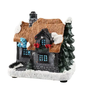 Kalėdų Žiburiai Dervos Miniatiūriniai Namas Baldai LED Namas Papuošti Kūrybos Kalėdų Dovanos Apšvietimo Šalis 2020 m.