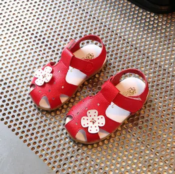 Karšto PARDAVIMO vaikams, batai 2019 m. vasarą naujų gėlių princesė mergaičių bateliai baby vaikų beach merginos basutės dydis 21-30