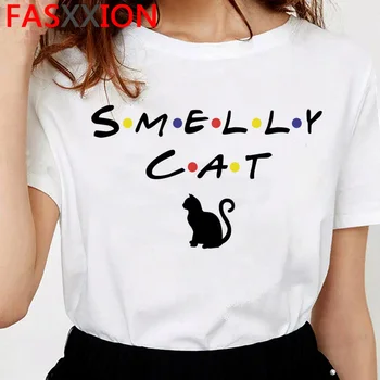 Katė vasaros top moterų baltos spalvos marškinėliai streetwear spausdinti drabužius t-shirt
