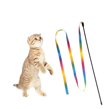 Kačių Žaislai Mielas Juokinga, Spalvinga Lazdele Kibinimas Lazdelė, Plastiko, Pet Žaislai Katėms Interaktyvus Stick Katė Prekes