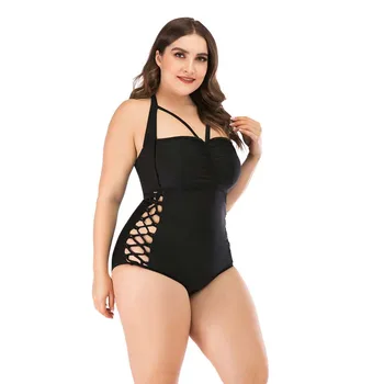 Kieto juoda, sukrauti vienas gabalas maudymosi kostiumėlį, 4xl monokini bikini didelio dydžio Maudymosi Kostiumą, Plius Dydis maudymosi Kostiumėliai