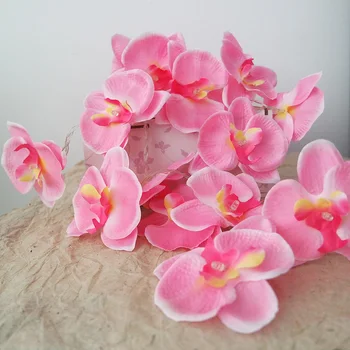 Kūrybos rankų darbo rožinė orchidėjų vainiką su LED Žibintai, string ,Vazos, gėlių kompozicijų, 
