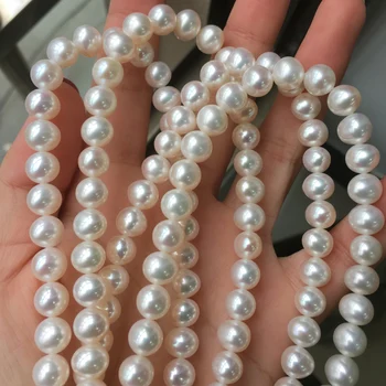 Laisvas perlų gija perlų vėrinį Apvalios formos, Dydis 8-9mm puikus blizgesį, 