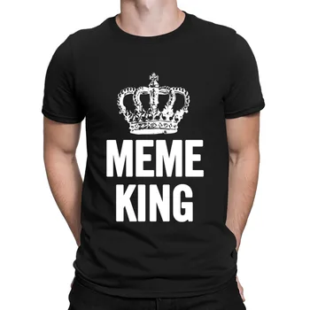 Meme King Black T-Shirt Garsaus Dideli Dydžiai Megzti HipHop Viršuje Marškinėlius Vyrų Klasikinio Tendencija Vasaros Stiliaus Marškinėliai, Įdomus
