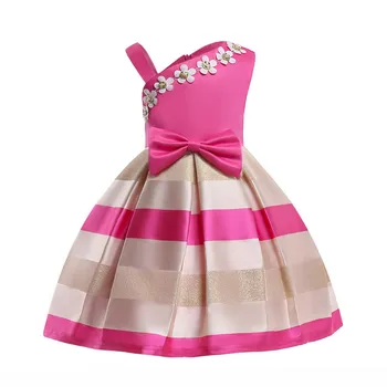 Mergina Pearl Gėlių Suknelė Vaikų Mergaičių Aukštos kokybės Princesė Suknelės Vestuves Baby Girl Suknelės Vasaros Drabužiai Mergaitėms
