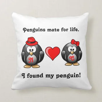 Mielas Radau Mano Pingvinas Mate Gyvenimo Raudona Širdis Mesti Pagalvę Mados namų pagalvėlių rinkinys Valentino dieną vaikinas draugei dovana