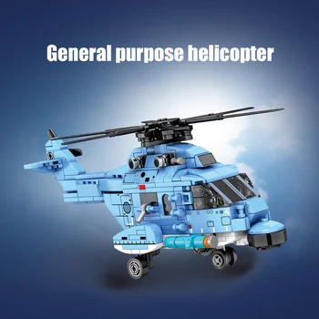 MIESTO Policijos Vidutinio Transporto Karinis Sraigtasparnis Modelį, Statyba Blokai Kūrėjas Vežėjas Kovotojas Techninės Plytų Žaislai