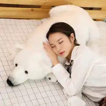 Milžinišką modeliavimas gyvūnų polar bear lėlės didelis minkštas baltas meškiukas pliušinis žaislas, skirtas berniukas, mergaitė gimtadienio dovana apdailos 43inch 110cm DY50725
