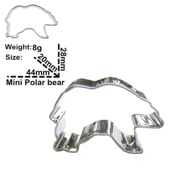 Mini Polar bear 4 gabalas sausainių pjovimo formų, kepimo įrankiai, tortas dekoravimo minkšti saldainiai įrankiai.