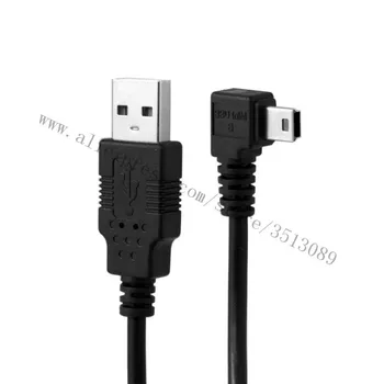 Mini USB B Tipo 5pin Male į USB 2.0 Male Duomenų Kabelis su Ferito 25cm 0.5 m, 1.8 m, 3,0 m 5,0 m Kampu į Kairę Dešinę 90 Laipsnių kampu