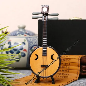Miniatiūriniai Zhongruan Modelio Replika su Stovu ir Byla Mini Zhongruan Mini Muzikos Instrumentas, Papuošalai Kinijos Tradicinės Dovanos