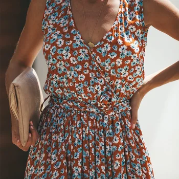 Moterų Vasaros Suknelė Gėlių Spausdinti Maxi Suknelės Bohemijos Hipių Paplūdimys Ilga Suknelė moteriški Drabužiai 2020 vestidos de verano