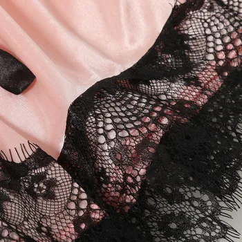 Moterų Šilko, Satino Chalatas Kimono Skraiste Trumpas Chalatas Seksualus Apatinis Trikotažas Sleepwear Vasaros Šilkinis Diržas Patogi Pižama Pijama Feminino