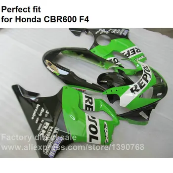 Motociklo lauktuvės komplektas Honda CBR600 F4 1999 2000 žalia juoda purvasargiai CBR 600 F4 99 00 DF39