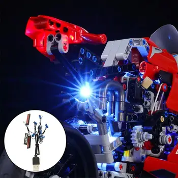 Mūrinis Shine-LED Šviesos Rinkinys Legoo Ducatii Panigale aksesuarai LED apšvietimas R 42107 V4 motociklo PanigaleV4R F8A8
