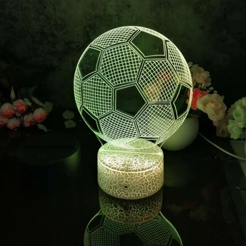 Naktį Šviesos 2020 Naują Futbolo Modelio 3D Led Nakties Šviesos Apdailos Vaikų Vaikams Dovanas 7 Spalva Keičiasi Vaizdo Stalo Lempa