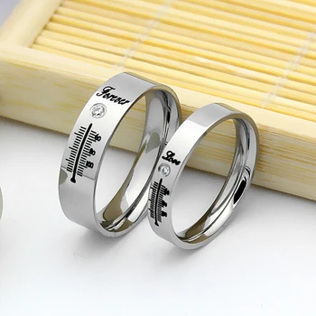 Nauja vyrų ir moterų pora, žiedai iš titano plieno žiedai