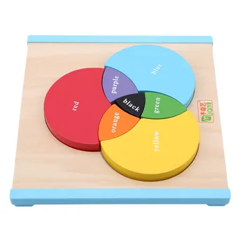 Naujas Atvykti Mediniai Montessori Žaislai Trijų Pirminių Spalvų Maišymo Mokymosi Valdybos Kūdikių Švietimo Vaiko Mokymosi Žaislai