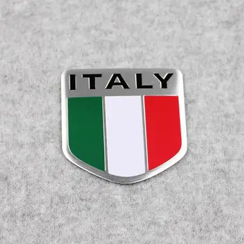 Naujas Auto Metalų Lydinio, 3D Logotipas Ženklelis Lenktynių Sporto Lipdukai Lipdukas ITALIJA italijos Vėliava