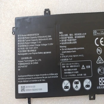 Naujas HB46K497ECW baterija Huawei Matebook D 2018 i5-8250U PL-W19 MRC-W60 53010baj Originalus Laptopo baterijos 11.4 V 43.3 Wh 3800mAh