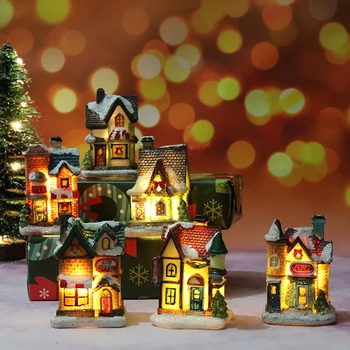 Naujas Kalėdines dekoracijas micro kraštovaizdžio namuose LED šviesos kambarį 