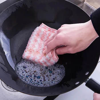 Naujas katijoninės koralų vilnos absorbuojančia medžiaga ne-riebiai patiekalas rankšluostį virtuvės valymo audiniu šveitimo padas