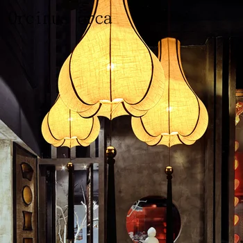 Naujas Kinijos lininis audinys šviestuvo šviesą koridoriaus arbatos namai klubas namuose Pietryčių Azijoje žibintų liustra nemokamas pristatymas