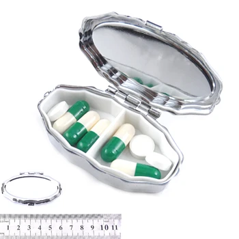 Naujas Metalo Ovalo formos 2 Tinklo Moistureproof Medicina Turėtojas Tablečių Laikymo Dėžutė Patogus 5.7 cm*3.4 cm*1.45 cm