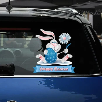 Naujas Nuimamas & Daugkartinio naudojimo Lipdukai Automobilių Easter Bunny Namų, Automobilių Lipdukai ir Lipdukus Auto Gaminiai Kūno Lango Durų Lipdukai