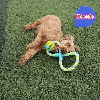 Naujas šuns žaislas gumos užkandis kamuolys su virve bite-atsparus naminių reikmenys