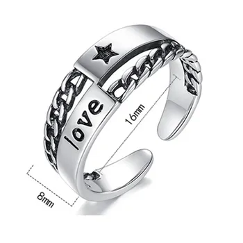 NEHZY 925 sterlingas sidabro žiedas mados moters papuošalai retro paprasta Tailando sidabro reguliuojamas raidžių meilės žvaigždžių karšto naujas žiedas