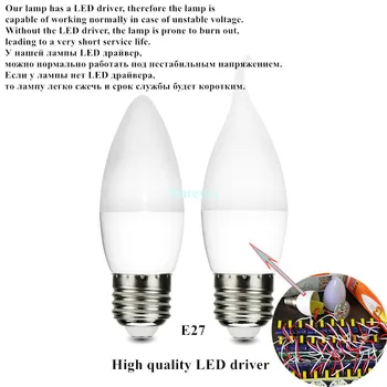 Nemokamas pristatymas 100 vnt E14 E27 SMD2835 10 LED 3W LED žvakė, lempa lempos AC220V Aukšto Ryškumo LED Lubų liustra vietoje šviesos