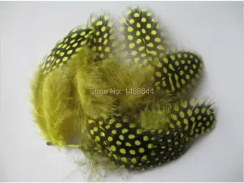 Nemokamas pristatymas! 20PCS didmeninė geltona perlų plunksną apie 5-10 cm gražios plunksnos 