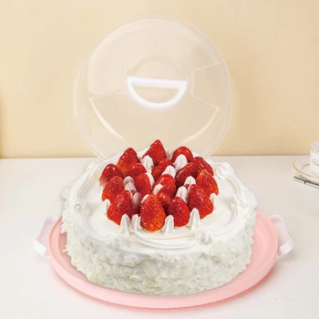 Nešiojamų Plastiko, Round Cake Box Cupcake Desertas Konteinerių Atveju Sandarinimo Nešiojamą 11UA