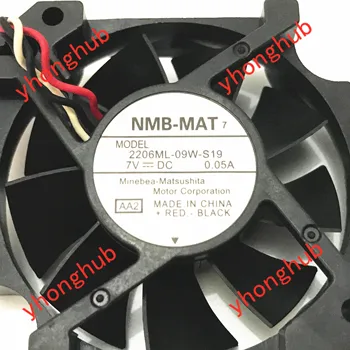 NMB-MAT 2206ML-09W-S19 AA2 Serverių Vėsinimo Ventiliatorius DC 7V 0.05 A 57X52mm 3-vielos